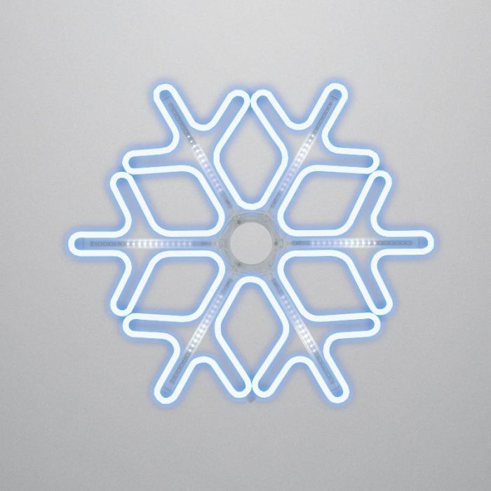 Фигура "Снежинка" 60х60см 912LED 68Вт IP65 эффект тающих сосулек гибкий неон син./бел. Neon-Night 501-223