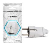 Вилка прямая 16А 250В с заземл. бел. TOKOV ELECTRIC TKL-PLZ-C01 Вилка прямая 16А 250В с заземл. бел. TOKOV ELECTRIC TKL-PLZ-C01