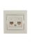Розетка компьютерная + телефонная 2-м СП Mira RJ45 + RJ11 крем./крем.. LEZARD 701-0303-143
