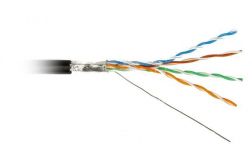 Кабель витая пара F/UTP кат.5E 4х2х24AWG solid PE Outdoor FUTP4-C5E-S24-OUT-PE-BK-500 черн. (м) Hyperline 49110 Кабель витая пара F/UTP кат.5E 4х2х24AWG solid PE Outdoor FUTP4-C5E-S24-OUT-PE-BK-500 черн. (м) Hyperline 49110