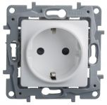 Розетка 1-м СП Etika 16А IP31 250В 2P+E с заземл. защ. шторки немецк. стандарт винтов. клеммы механизм бел. Leg 672222 Розетка 1-м СП Etika 16А IP31 250В 2P+E с заземл. защ. шторки немецк. стандарт винтов. клеммы механизм бел. Leg 672222