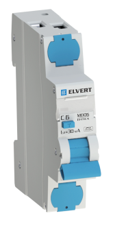 Автоматический выключатель дифф.тока MD06 2р C16 30 мА электрон. тип А ELVERT
