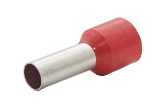 Наконечник штыревой втулочный изолированный сечение 10,0 кв.мм длина 12мм цвет красный (1 пакет/50 шт.)