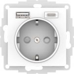 Розетка AtlasDesign 16А с 2-мя заряд. устройствами USB тип A+C 5В/2.4А 2х5В/1.2А механизм бел. SE ATN000132 Розетка AtlasDesign 16А с 2-мя заряд. устройствами USB тип A+C 5В/2.4А 2х5В/1.2А механизм бел. SE ATN000132