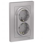 Розетка 2-м СП AtlasDesign 16А IP20 с заземл. защ. шторки в сборе алюм. SE ATN000326 Розетка 2-м СП AtlasDesign 16А IP20 с заземл. защ. шторки в сборе алюм. SE ATN000326