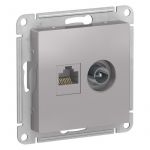 Розетка компьютерная + телевизионная 2-м AtlasDesign RJ45 кат.5E + TV механизм алюм. SE ATN000389 Розетка компьютерная + телевизионная 2-м AtlasDesign RJ45 кат.5E + TV механизм алюм. SE ATN000389