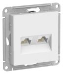 Розетка компьютерная 2-м AtlasDesign RJ45+RJ45 кат.5E механизм лотос SE ATN001385 Розетка компьютерная 2-м AtlasDesign RJ45+RJ45 кат.5E механизм лотос SE ATN001385
