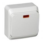 Переключатель проходной 1-кл. ОП Этюд 10А IP20 с подсветкой бел. SE BA10-007B Переключатель проходной 1-кл. ОП Этюд 10А IP20 с подсветкой бел. SE BA10-007B