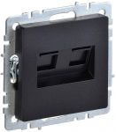 Розетка компьютерная двойная СП RJ45 кат.5E BRITE РК10-2-БрЧ черн. IEK BR-K20-1-K02 Розетка компьютерная двойная СП RJ45 кат.5E BRITE РК10-2-БрЧ черн. IEK BR-K20-1-K02