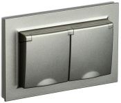Розетка 2-м СП BRITE РСбш12-3-44-БрШ 16А в сборе IP44 с крышкой шампань IEK BR-R26-16-44-K37-F Розетка 2-м СП BRITE РСбш12-3-44-БрШ 16А в сборе IP44 с крышкой шампань IEK BR-R26-16-44-K37-F