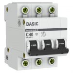 Выключатель автоматический модульный 3п C 40А 4.5кА ВА 47-29 Basic EKF mcb4729-3-40C Выключатель автоматический модульный 3п C 40А 4.5кА ВА 47-29 Basic EKF mcb4729-3-40C