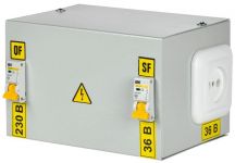 Ящик с понижающим трансформатором ЯТП 0.25 220/36В (2 авт. выкл.) IEK MTT12-036-0250 Ящик с понижающим трансформатором ЯТП 0.25 220/36В (2 авт. выкл.) IEK MTT12-036-0250