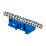 Шина нулевая N 6х9 20 отвер. латунь син. изолятор на DIN-рейку PROxima EKF sn0-63-20-d Шина нулевая N 6х9 20 отвер. латунь син. изолятор на DIN-рейку PROxima EKF sn0-63-20-d