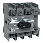 Рубильник 4п 100А с рукояткой управления для прямой установки TwinBlock EKF tb-100-4p-f Рубильник 4п 100А с рукояткой управления для прямой установки TwinBlock EKF tb-100-4p-f