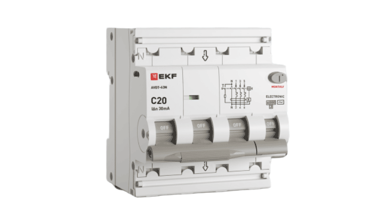 Автоматический выключатель дифференциального тока трёхполюсный с нейтралью
